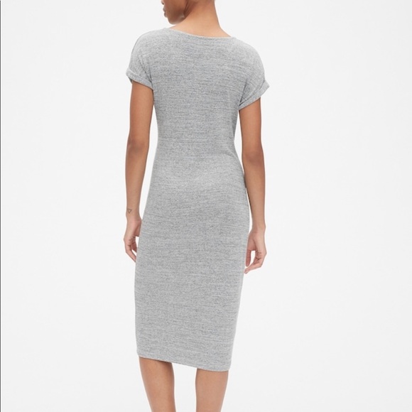 BLACK Twist Knot Midi Short Sleeve Dress Brand New - Picture 4 of 8